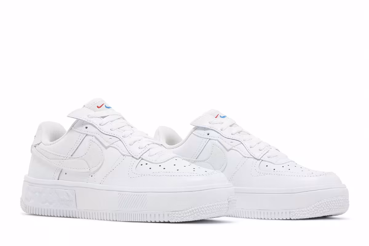Nike Women's Air Force 1 Fontanka Triple White, view 9