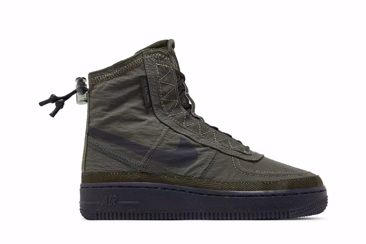 Nike Women's Air Force 1 High Shell Cargo Khaki, view 2