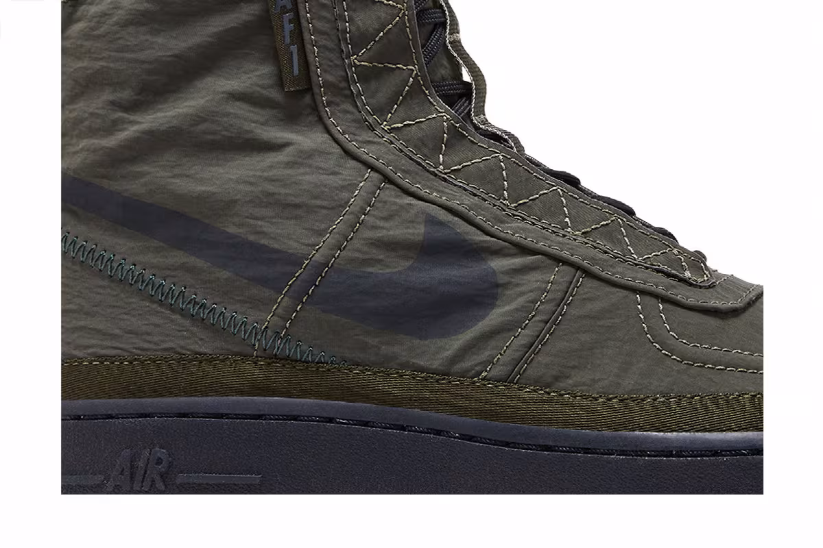Nike Women's Air Force 1 High Shell Cargo Khaki, view 3
