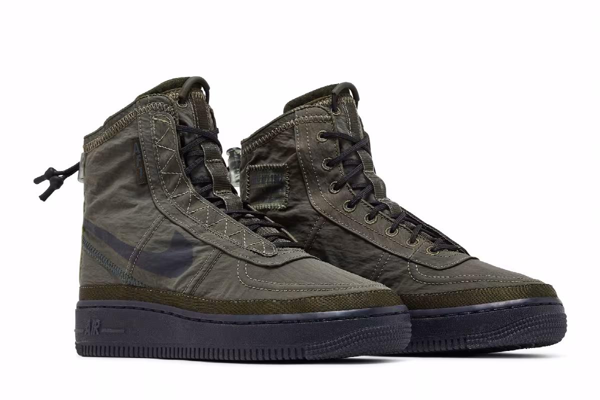 Nike Women's Air Force 1 High Shell Cargo Khaki, view 9
