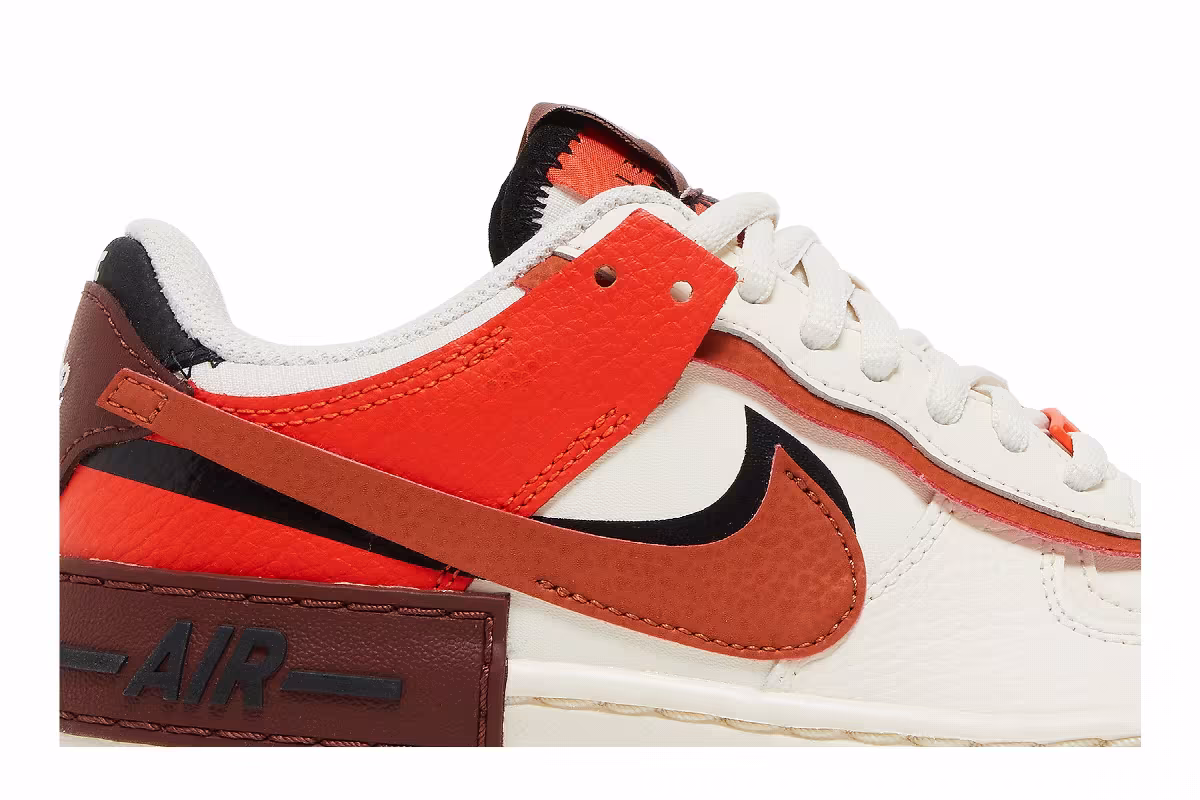 Nike Women's Air Force 1 Shadow Pale Ivory Oxen Brown, view 3