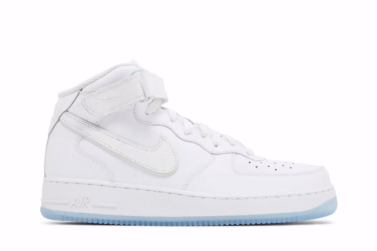 Nike Women's Air Force 1 Mid White Ice Reptile, view 2