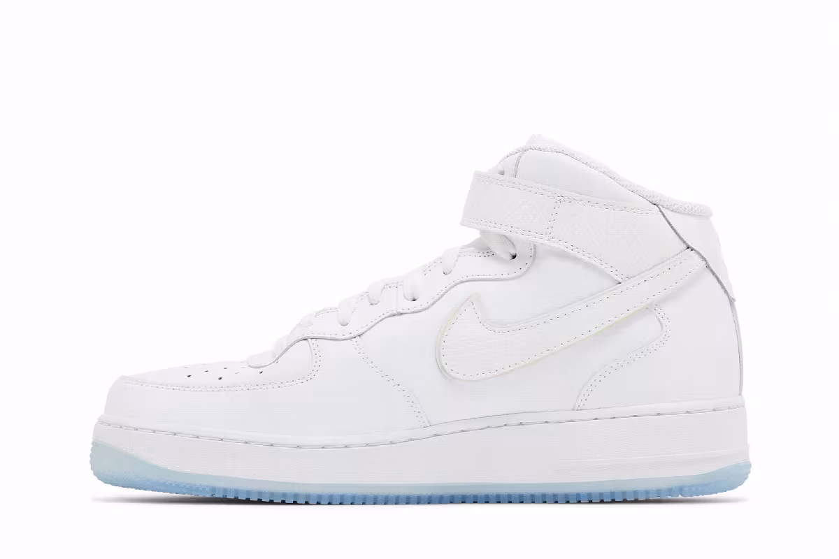 Nike Women's Air Force 1 Mid White Ice Reptile, view 4