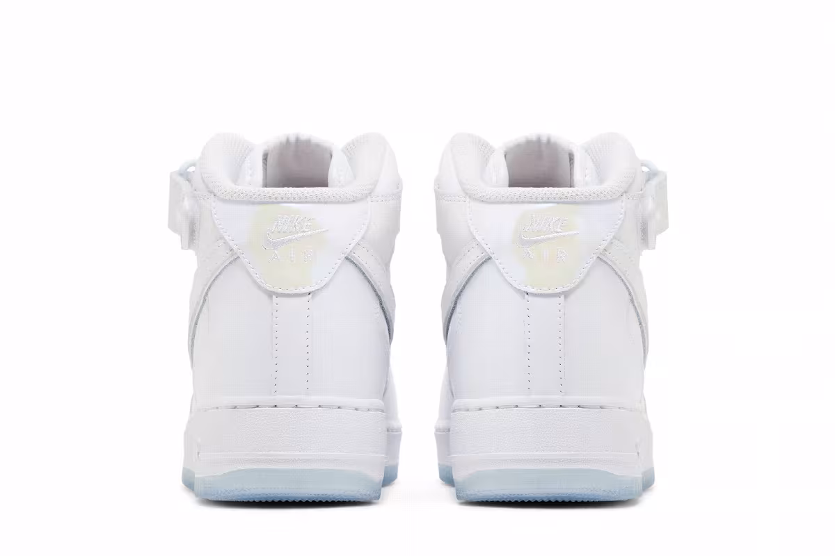 Nike Women's Air Force 1 Mid White Ice Reptile, view 7