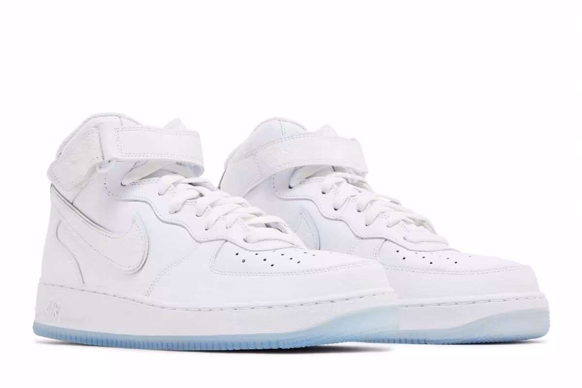 Nike Women's Air Force 1 Mid White Ice Reptile, view 9
