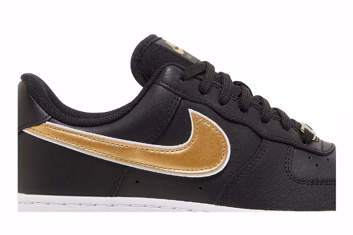 Nike Women's Air Force 1 Black Metallic Gold, view 3