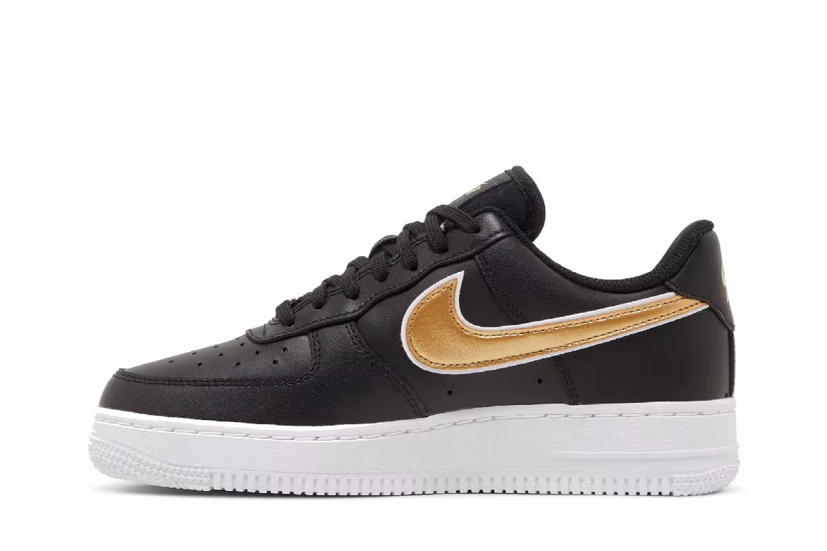 Nike Women's Air Force 1 Black Metallic Gold, view 4