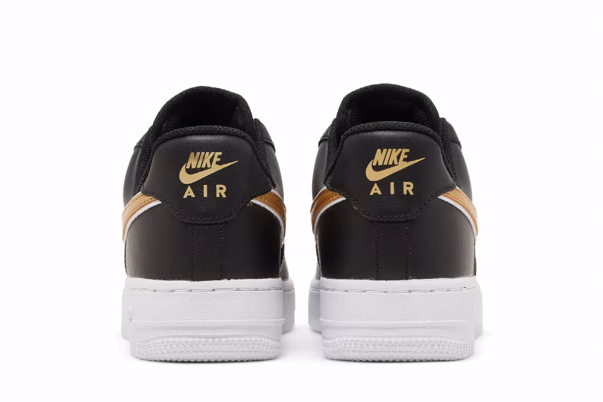 Nike Women's Air Force 1 Black Metallic Gold, view 7