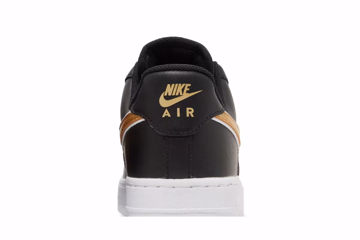 Nike Women's Air Force 1 Black Metallic Gold, view 8