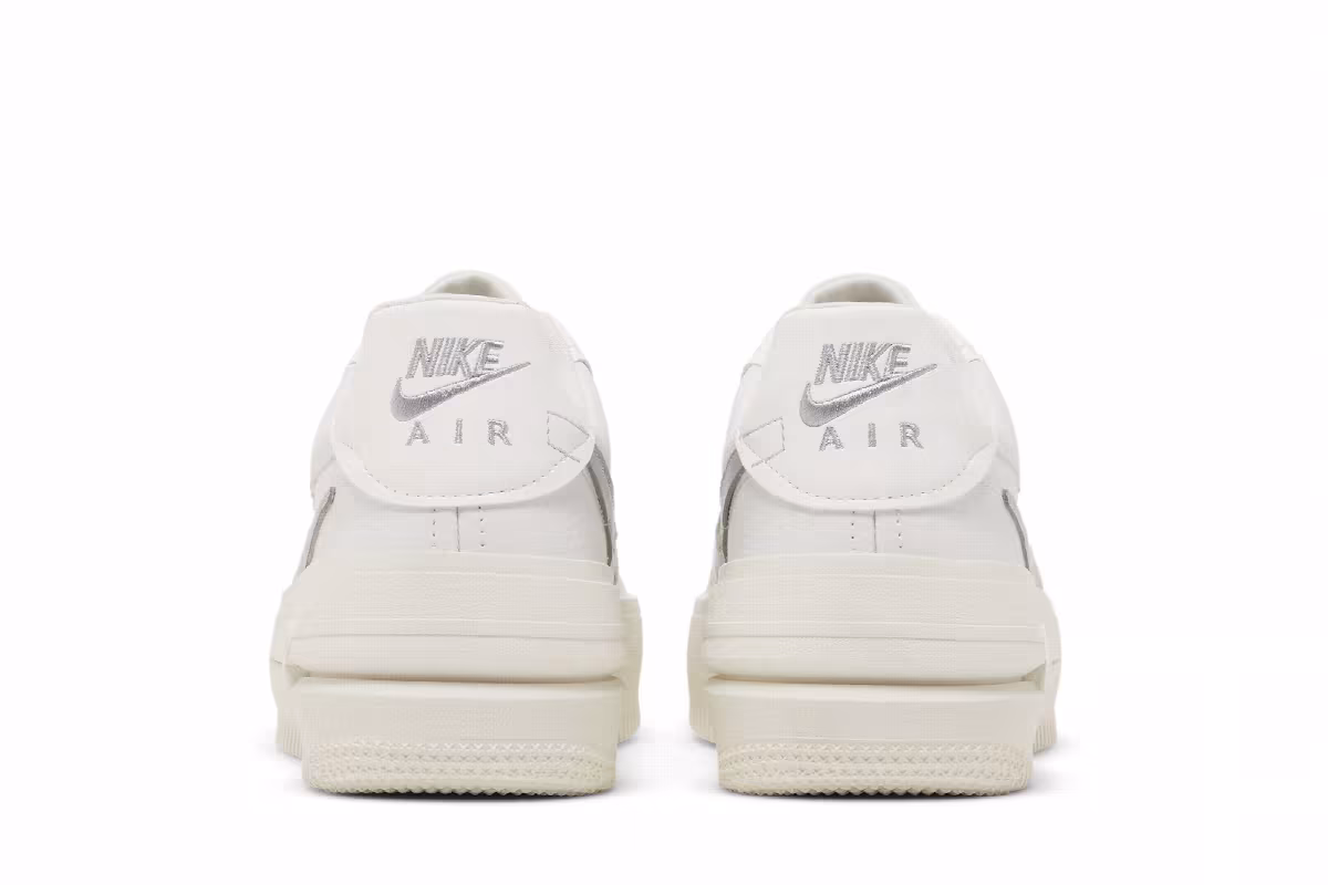 Nike Women's Air Force 1 PLT.AF.ORM White Metallic Silver, view 7