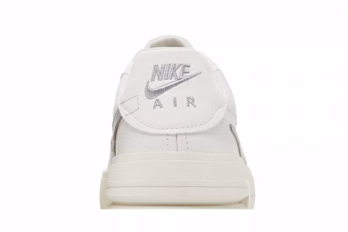 Nike Women's Air Force 1 PLT.AF.ORM White Metallic Silver, view 8