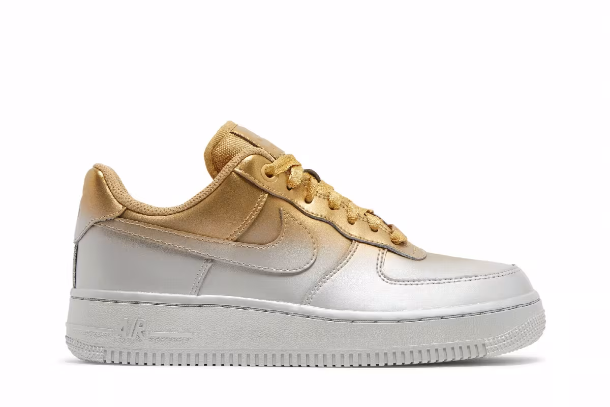 Nike Women's Air Force 1 Low Gold Silver, view 2