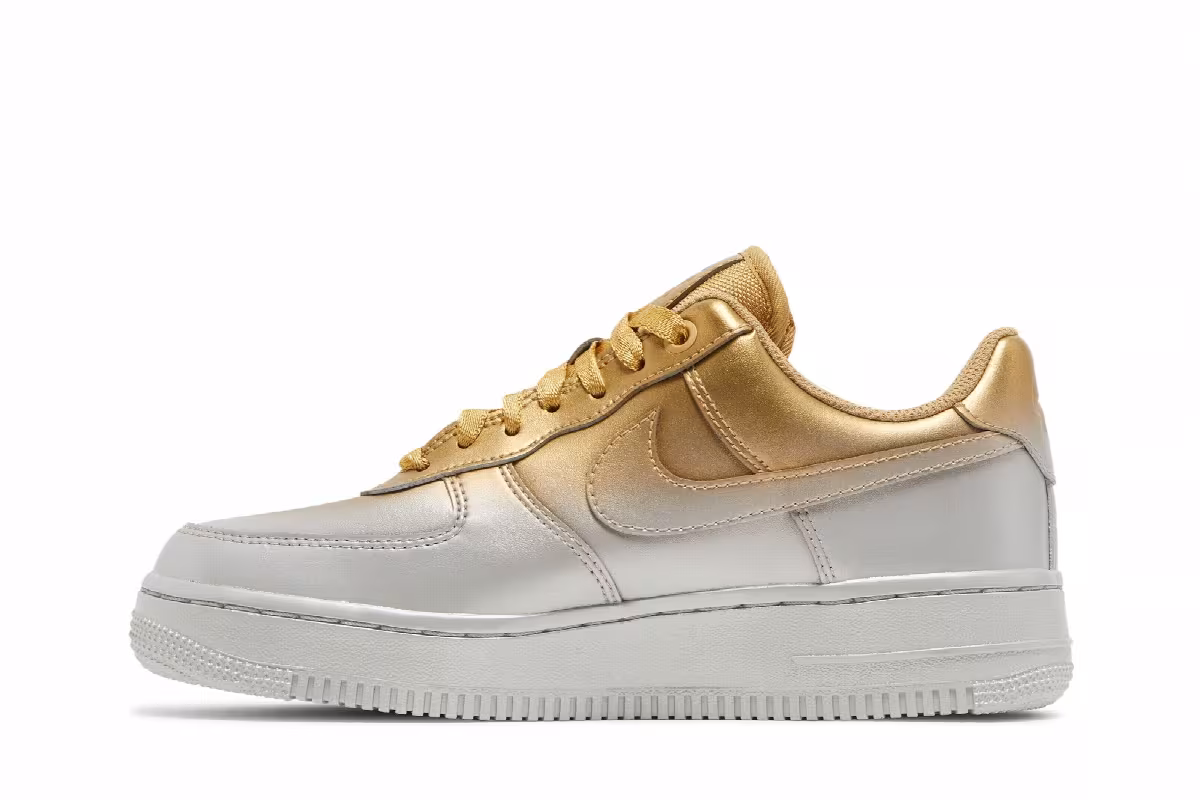 Nike Women's Air Force 1 Low Gold Silver, view 4