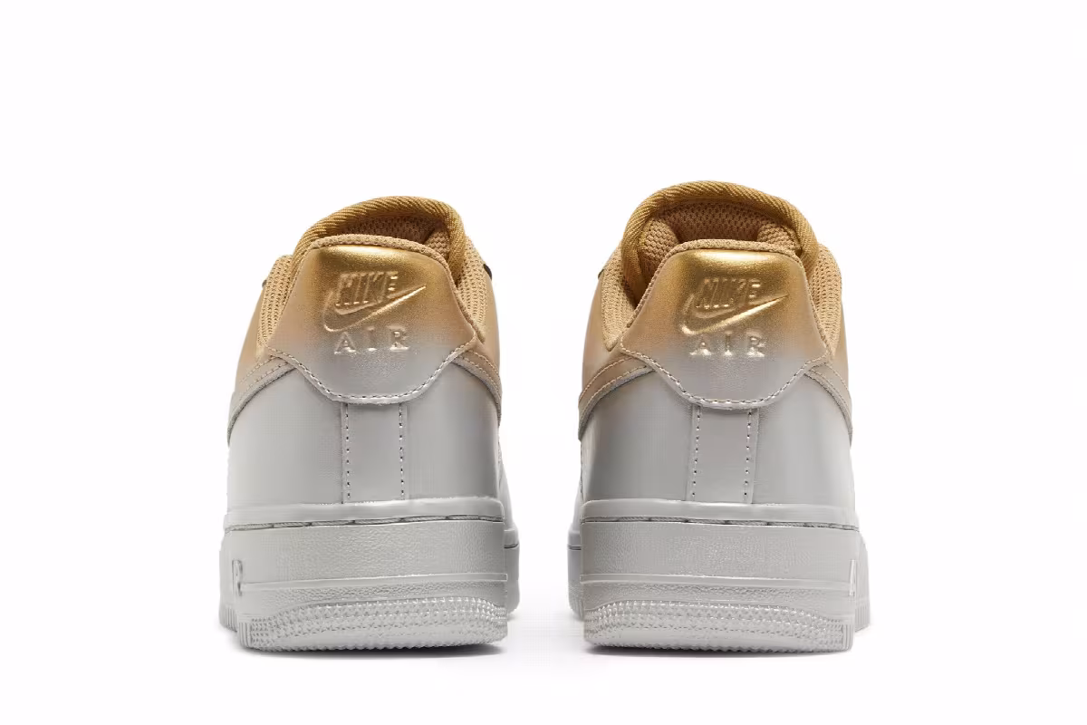 Nike Women's Air Force 1 Low Gold Silver, view 7