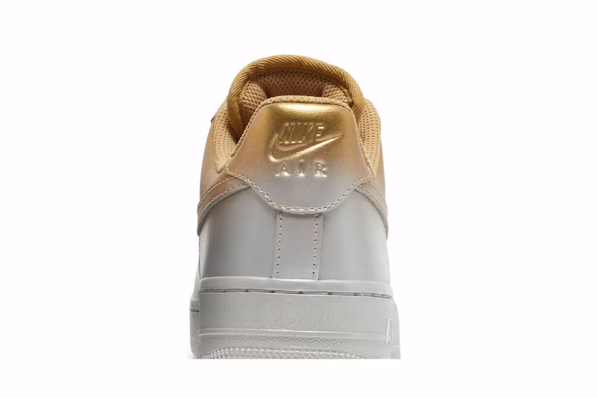 Nike Women's Air Force 1 Low Gold Silver, view 8