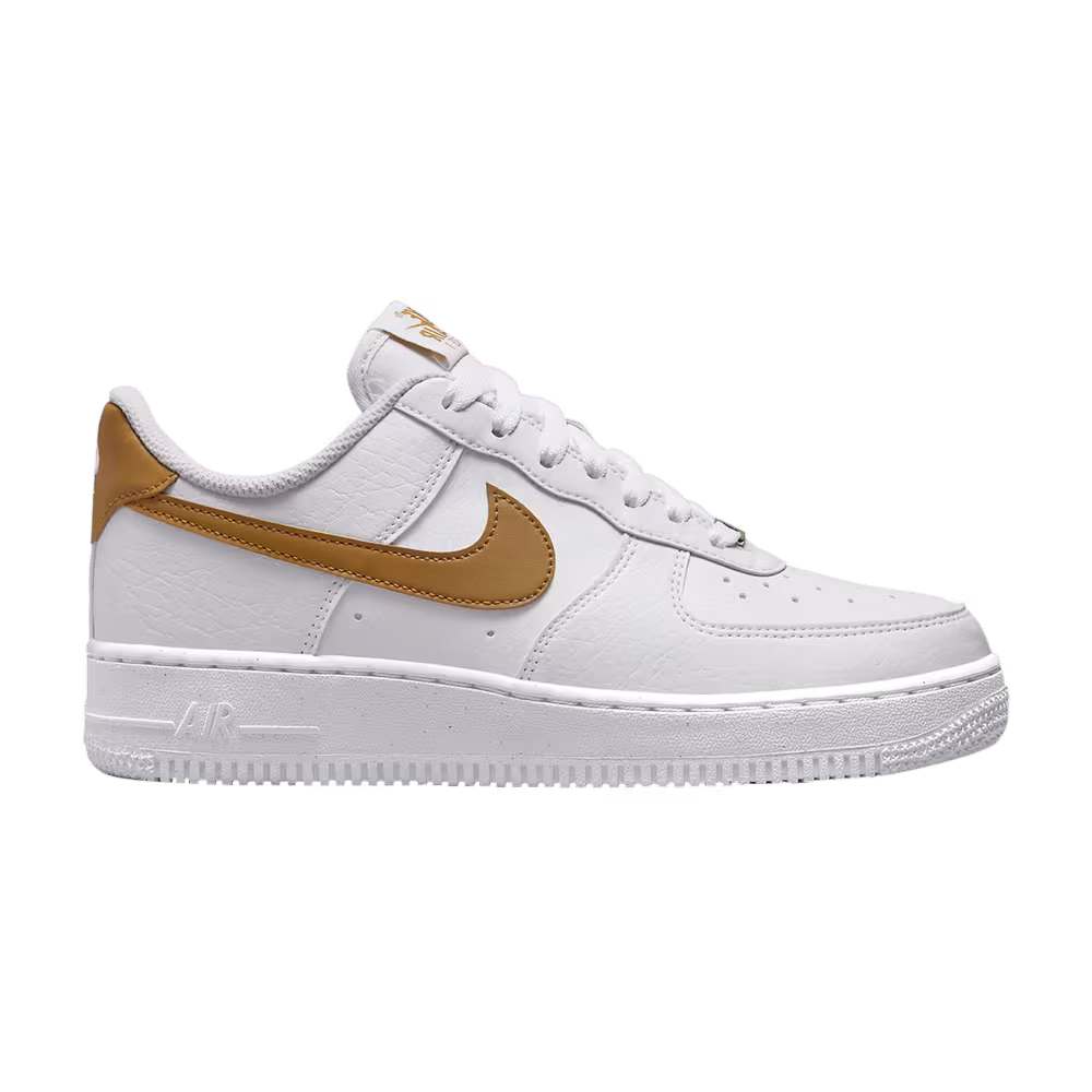 Nike Women's Air Force 1 White Gold Suede