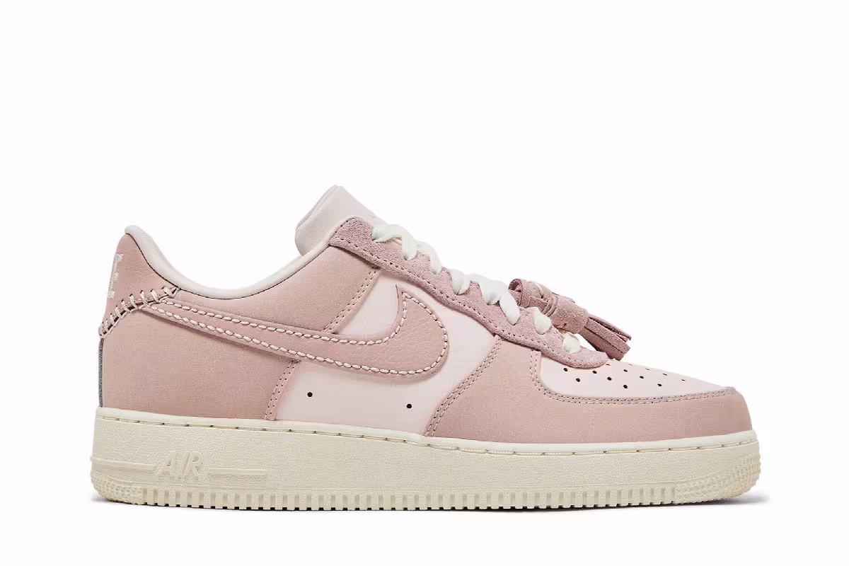 Nike Women's Air Force 1 Low Pink Oxford Tassels, view 2