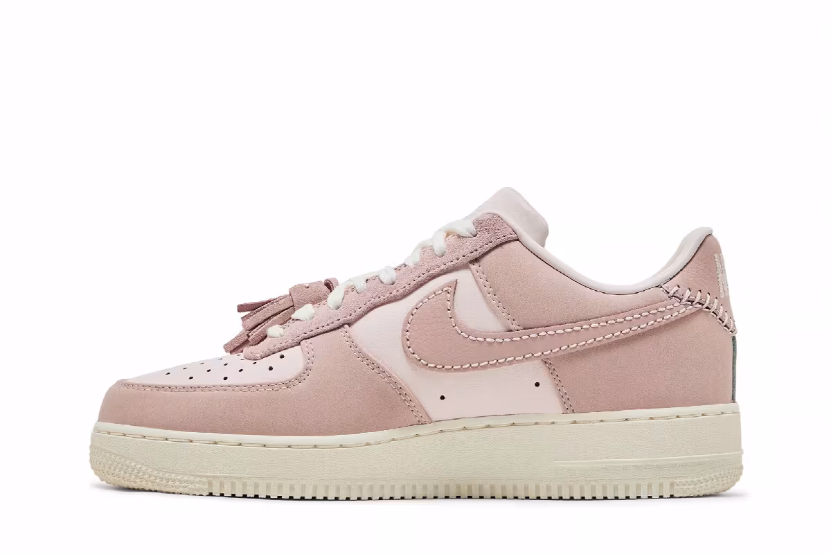 Nike Women's Air Force 1 Low Pink Oxford Tassels, view 4