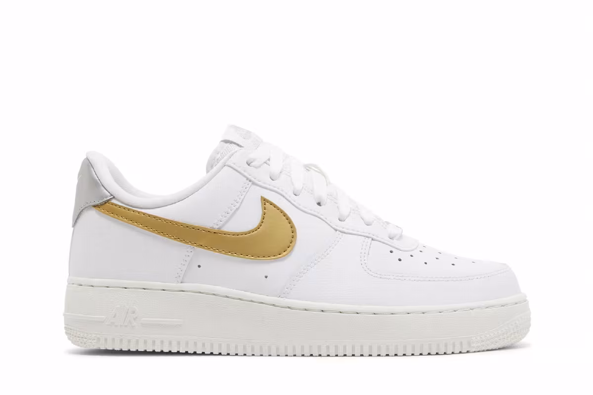 Nike Women's Air Force 1 White Metallic Gold, view 2