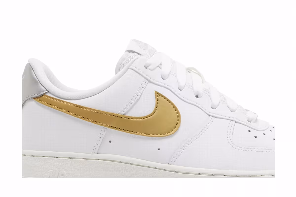 Nike Women's Air Force 1 White Metallic Gold, view 3