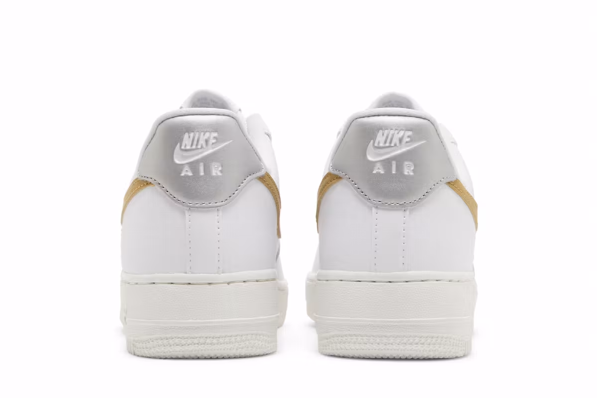 Nike Women's Air Force 1 White Metallic Gold, view 7