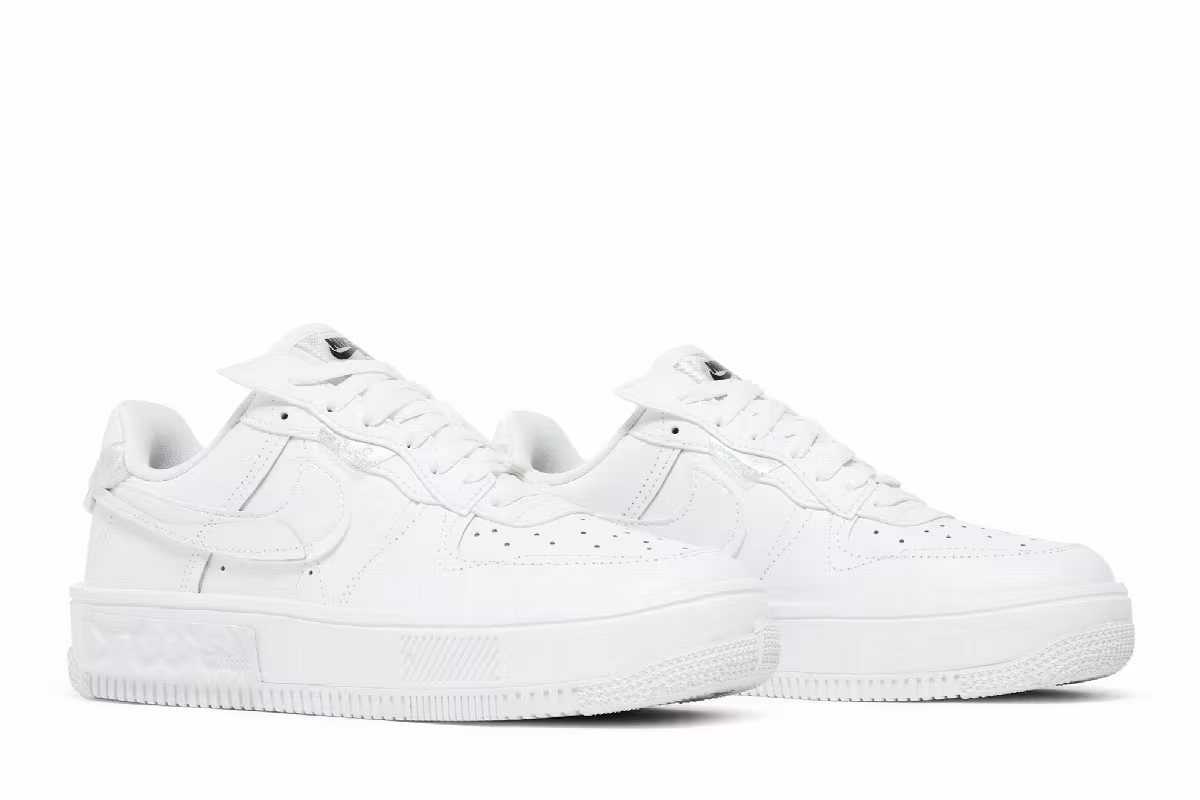 Nike Women's Air Force 1 Fontanka Triple White, view 9