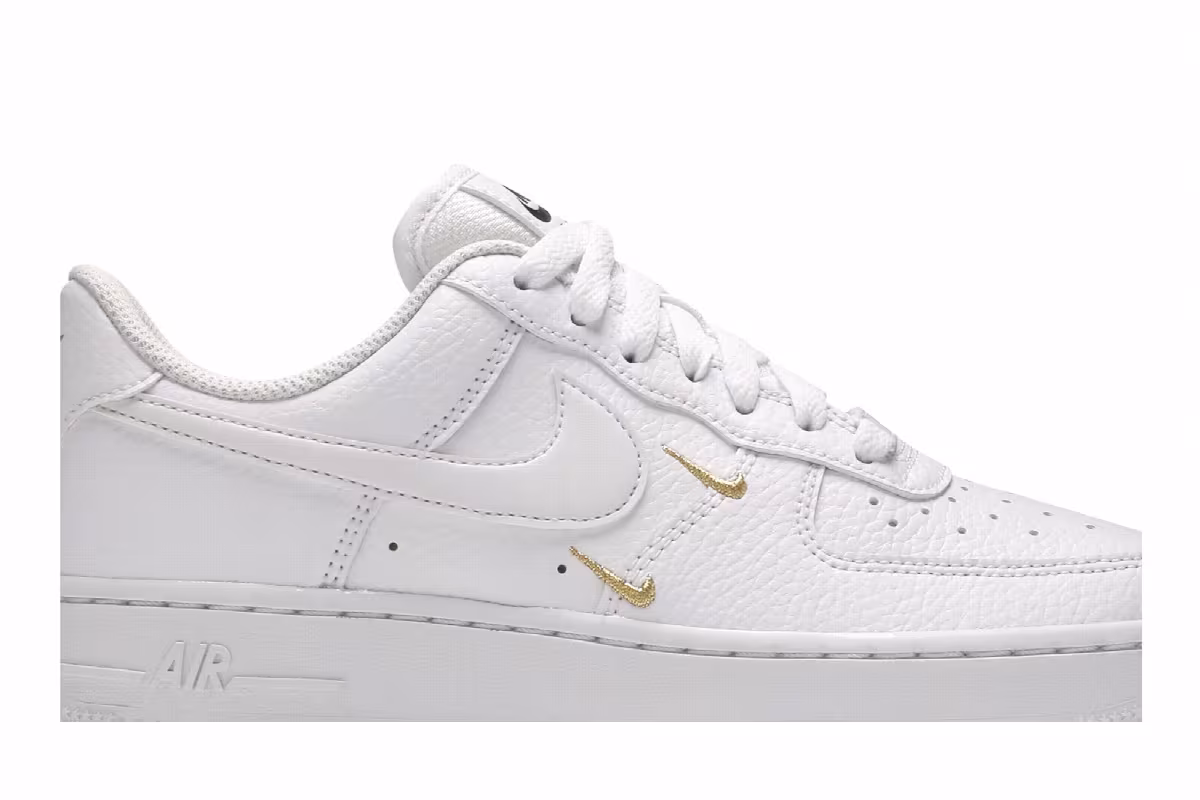 Nike Women's Air Force 1 White Metallic Gold, view 3