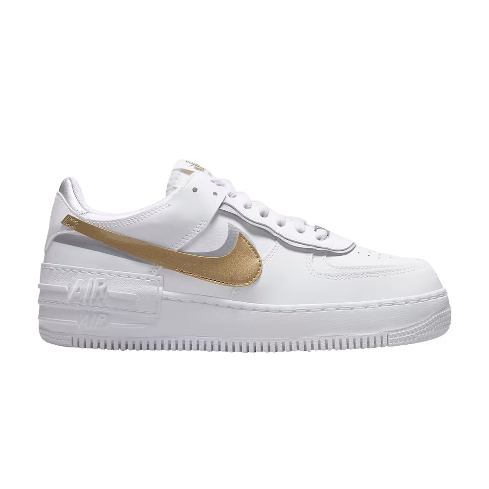 Nike Women's Air Force 1 Shadow White Metallic Gold
