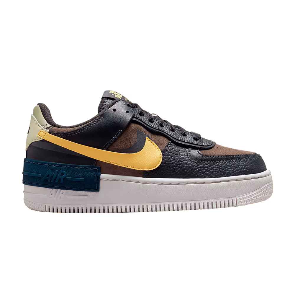 Nike Women's Air Force 1 Shadow Off Noir Saturn Gold
