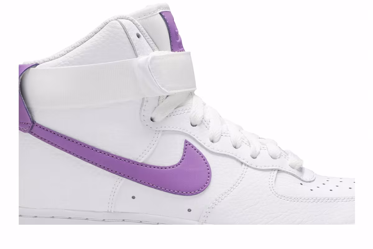 Nike Women's Air Force 1 High White Dark Orchid, view 3