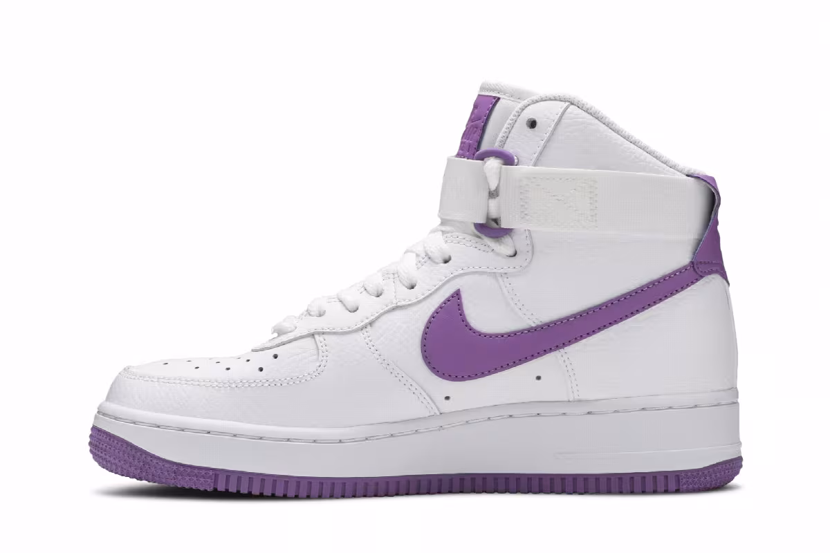 Nike Women's Air Force 1 High White Dark Orchid, view 4