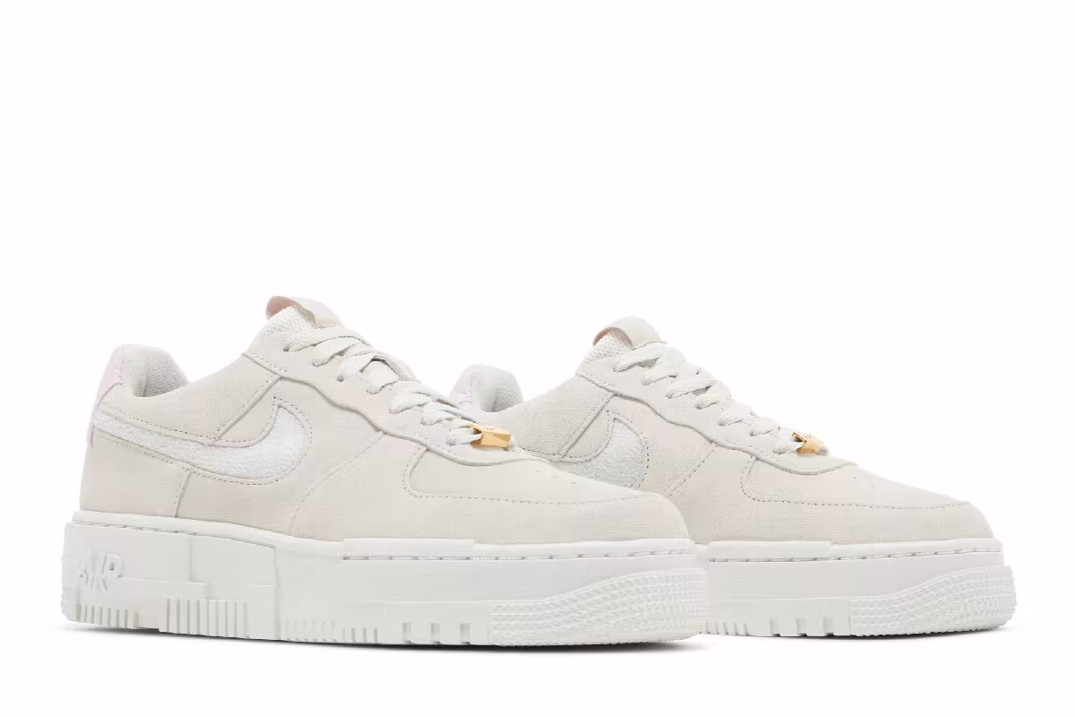 Nike Women's Air Force 1 Pixel Light Bone Regal Pink, view 9