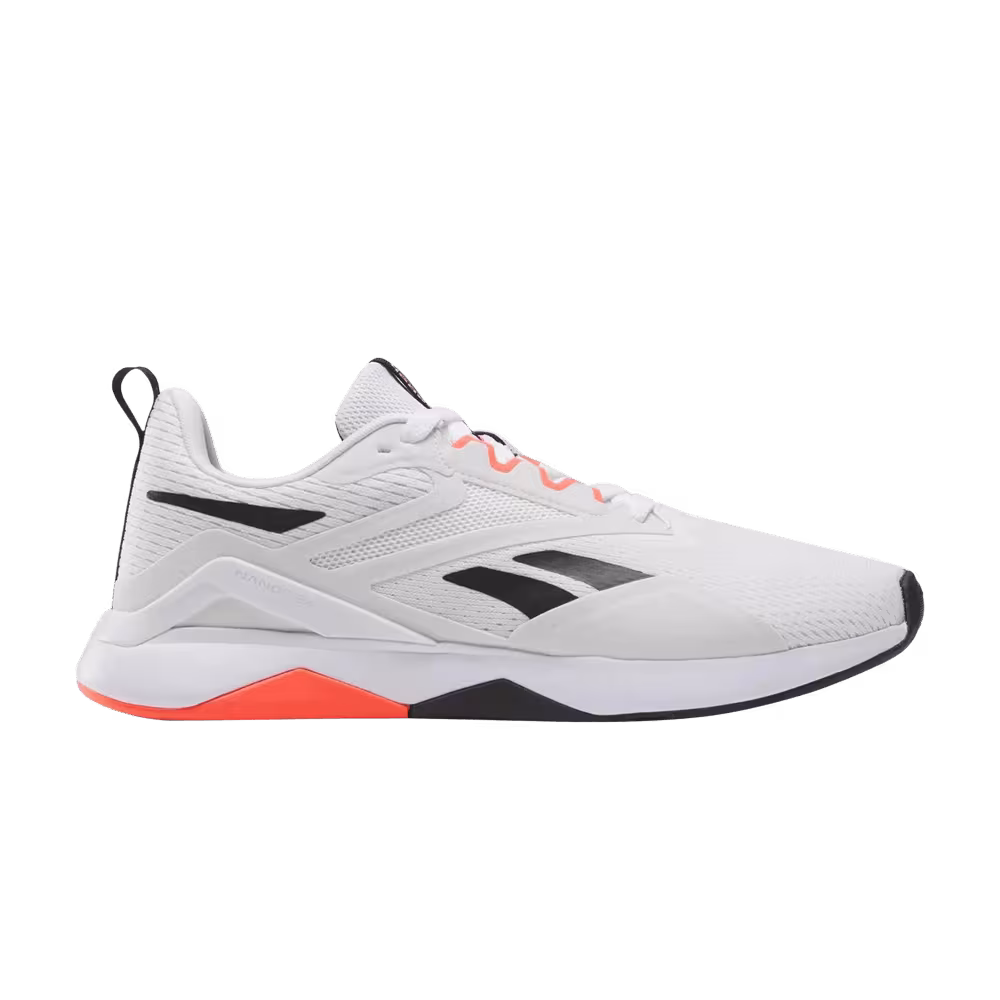 Reebok Women's Nanoflex TR 2 White Black Orange Flare