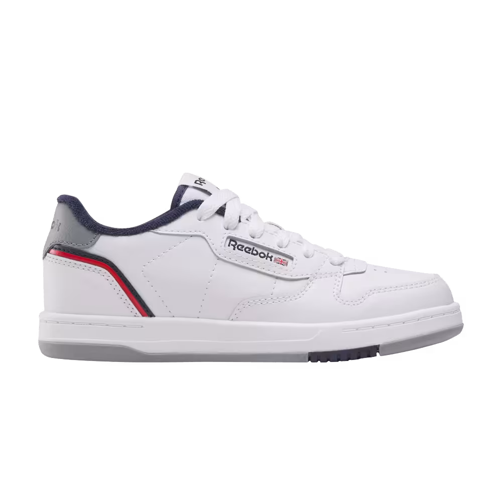 Reebok Phase Court Little Kid White Grey Vector Navy