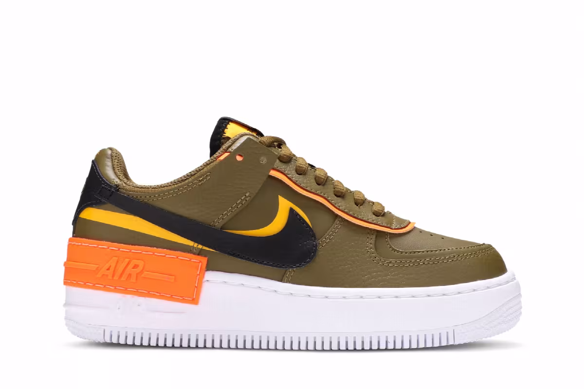 Nike Women's Air Force 1 Shadow Olive Flak, view 2