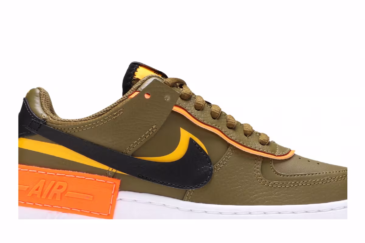 Nike Women's Air Force 1 Shadow Olive Flak, view 3