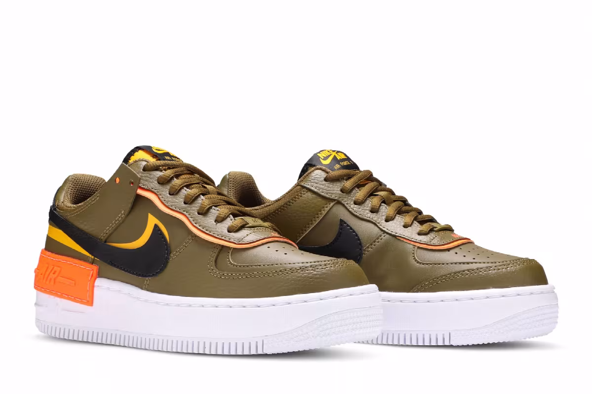 Nike Women's Air Force 1 Shadow Olive Flak, view 9