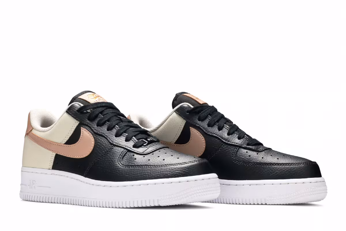 Nike Women's Air Force 1 Black Metallic Red Bronze, view 9