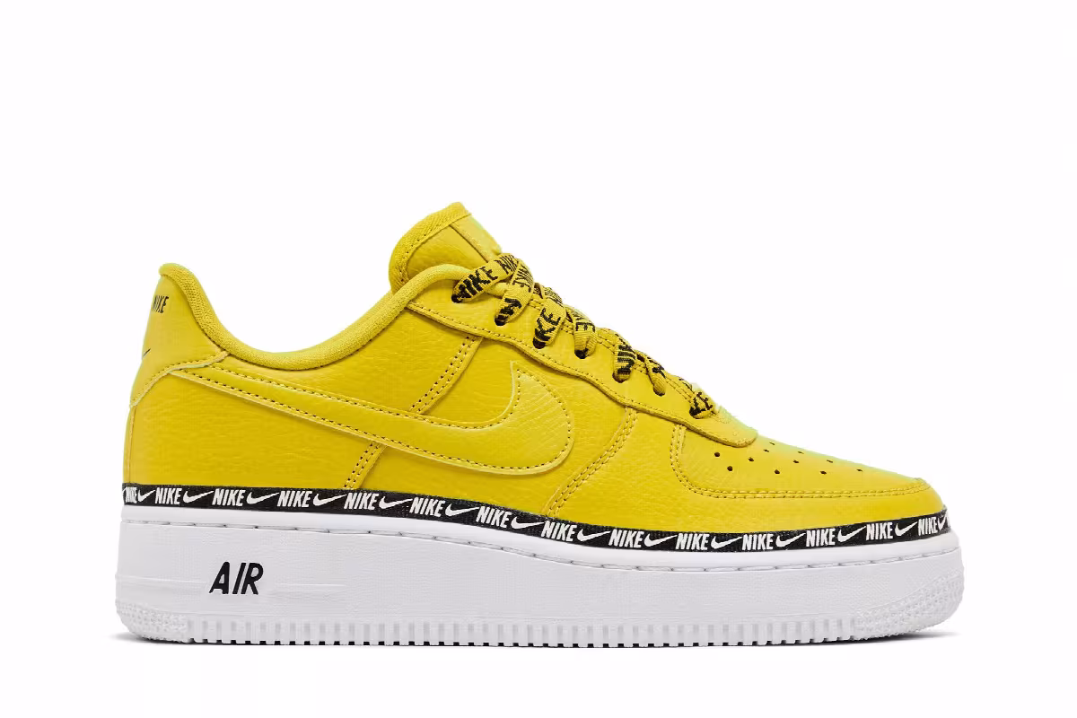 Nike Women's Air Force 1 Low SE Premium Overbranding Bright Citron, view 2