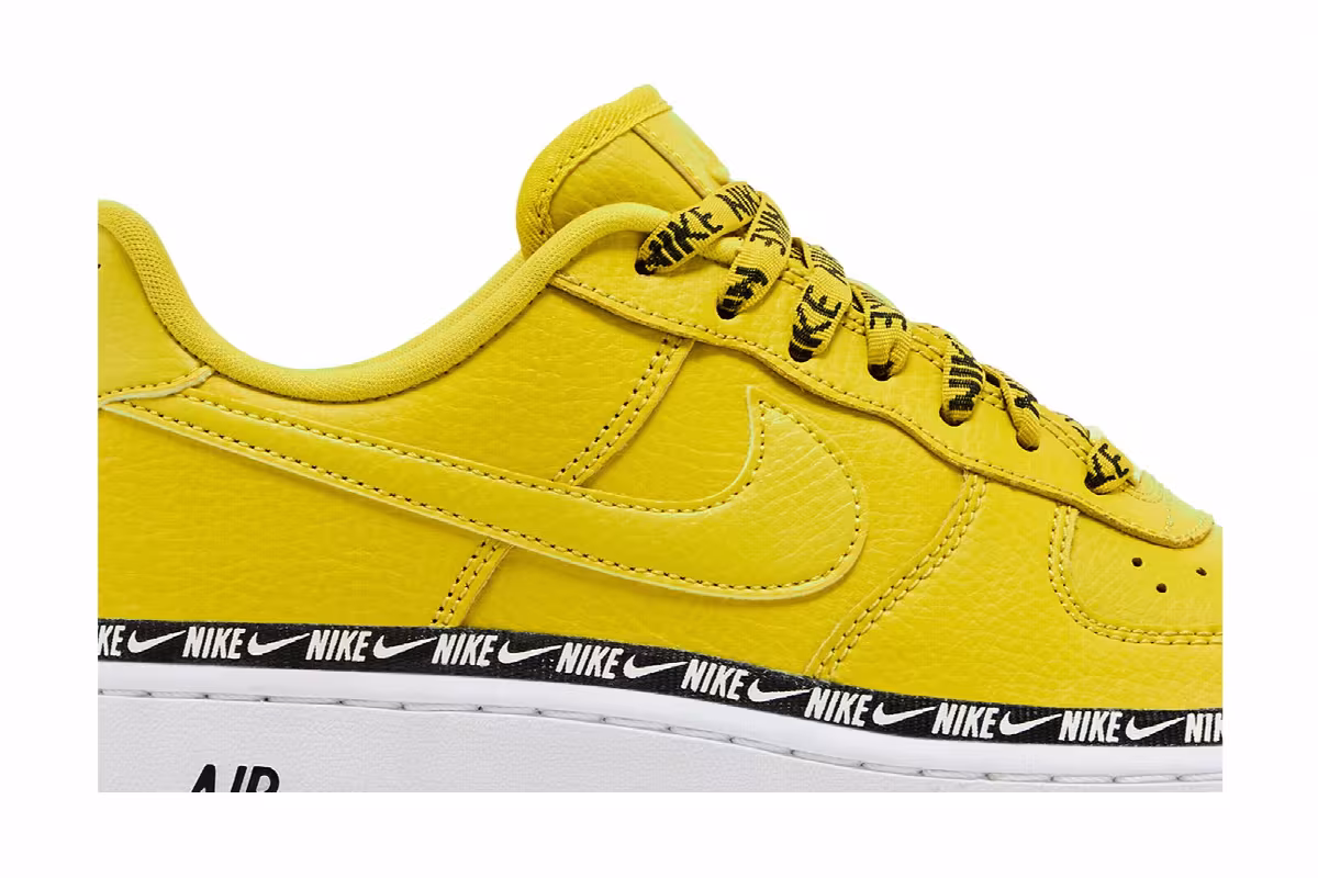 Nike Women's Air Force 1 Low SE Premium Overbranding Bright Citron, view 3