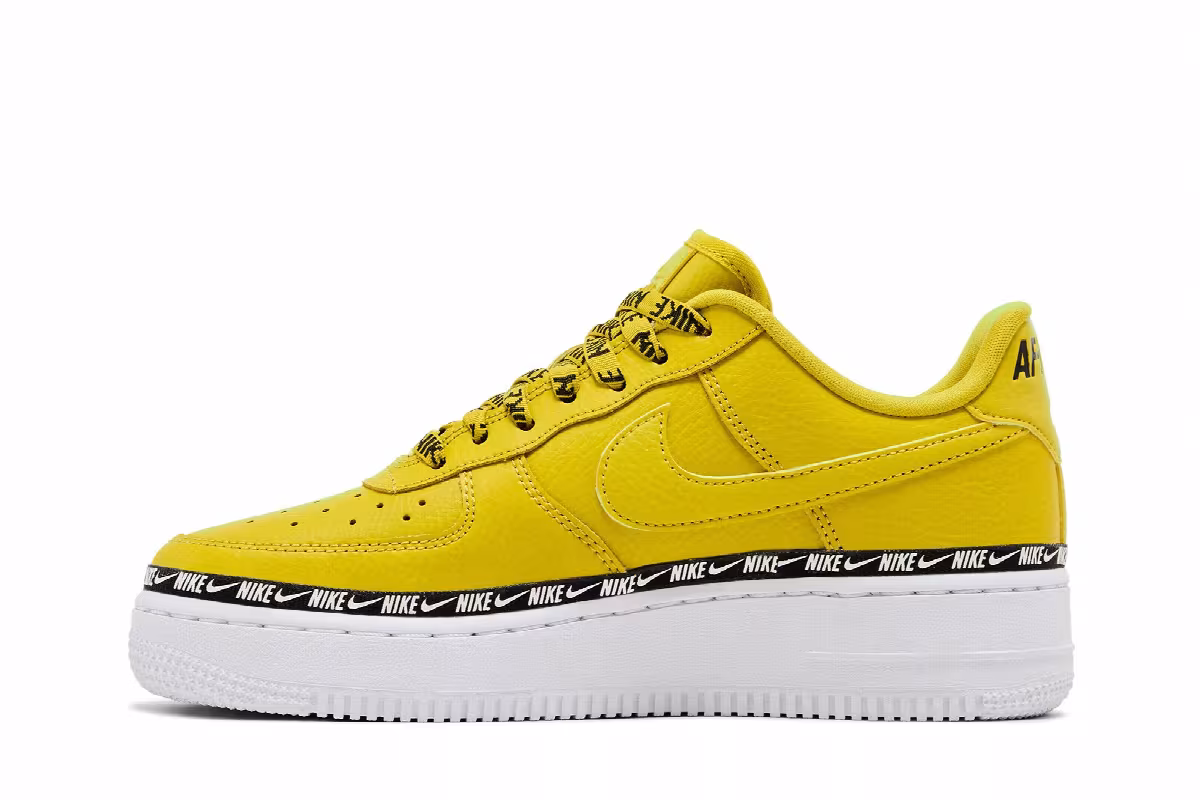 Nike Women's Air Force 1 Low SE Premium Overbranding Bright Citron, view 4