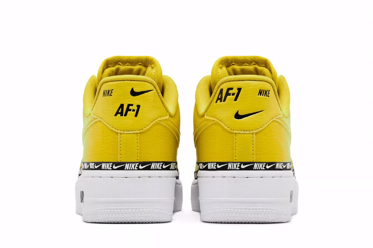 Nike Women's Air Force 1 Low SE Premium Overbranding Bright Citron, view 7