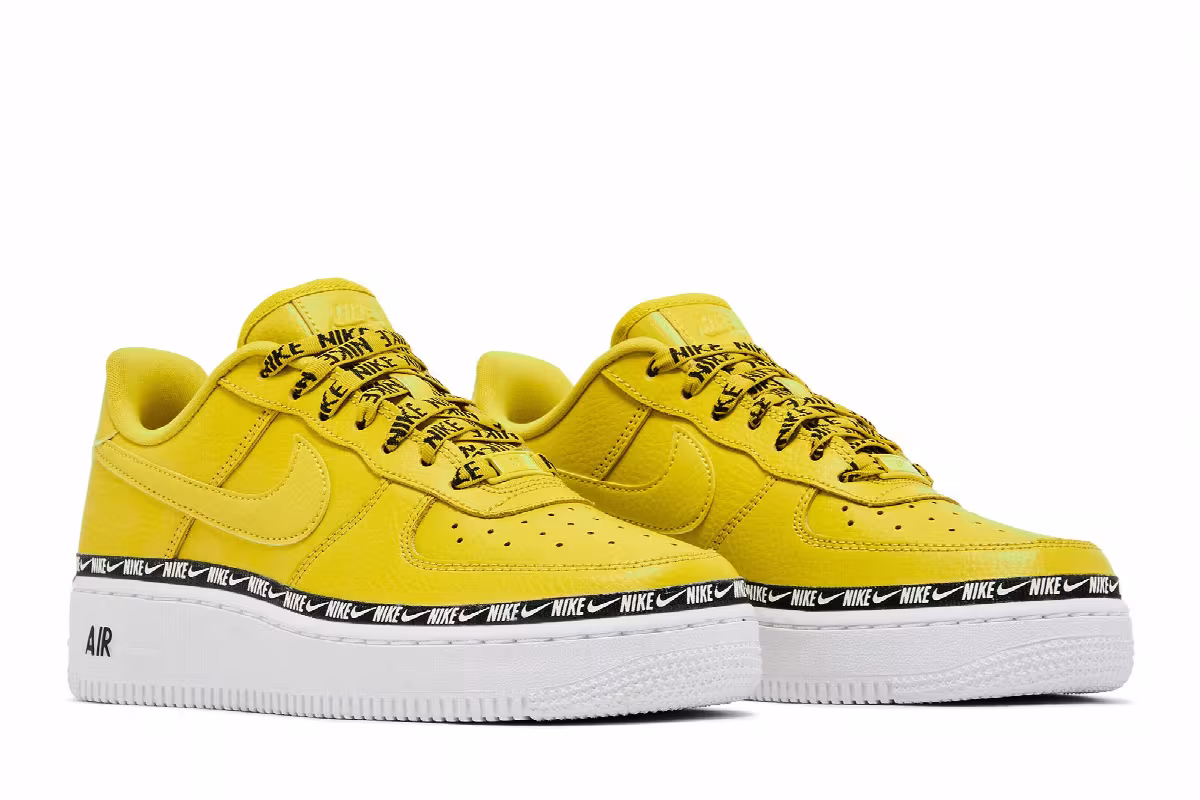 Nike Women's Air Force 1 Low SE Premium Overbranding Bright Citron, view 9