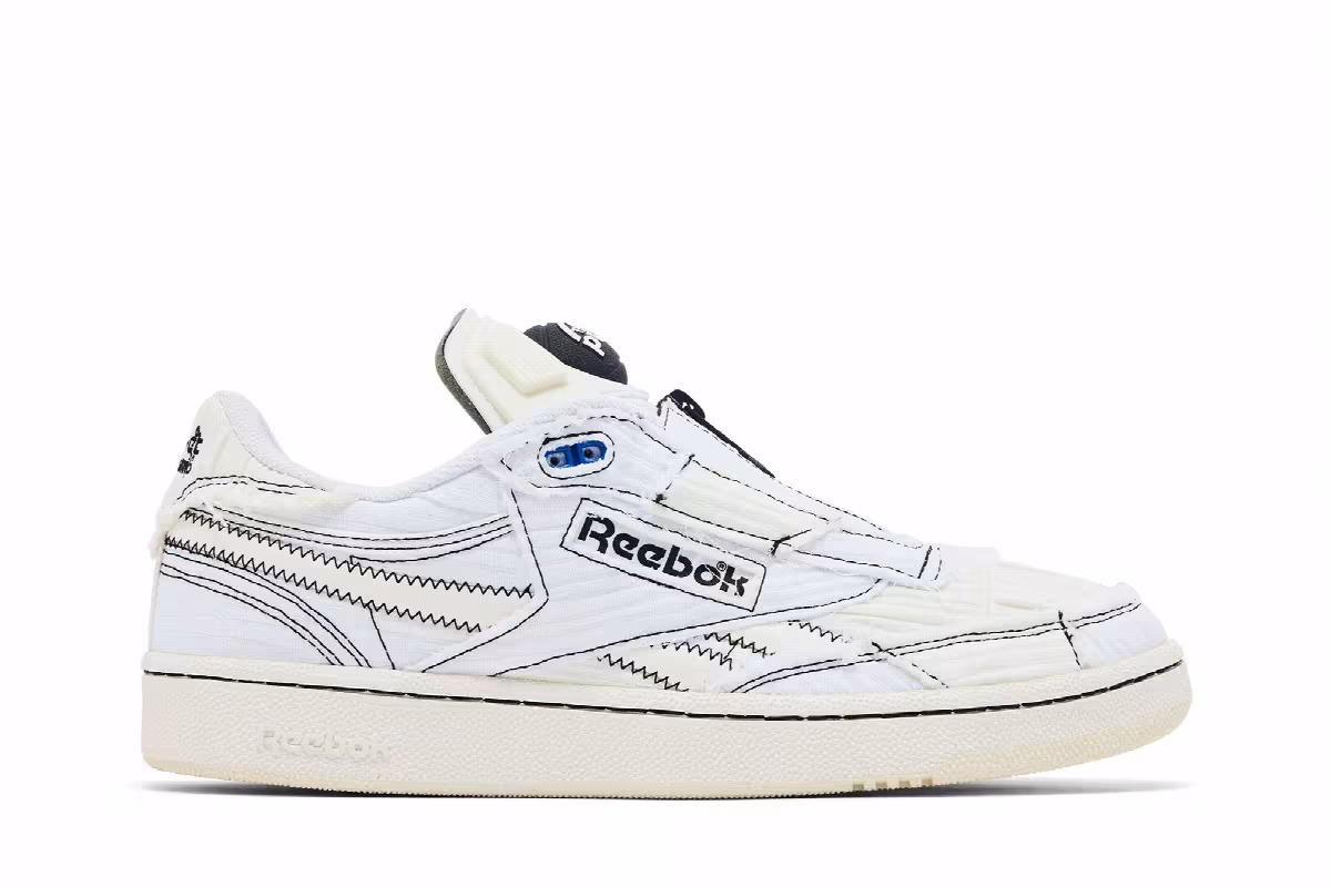 Market x Reebok Club C 85 Pump Chalk Black, view 2