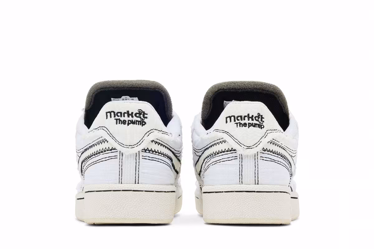 Market x Reebok Club C 85 Pump Chalk Black, view 7