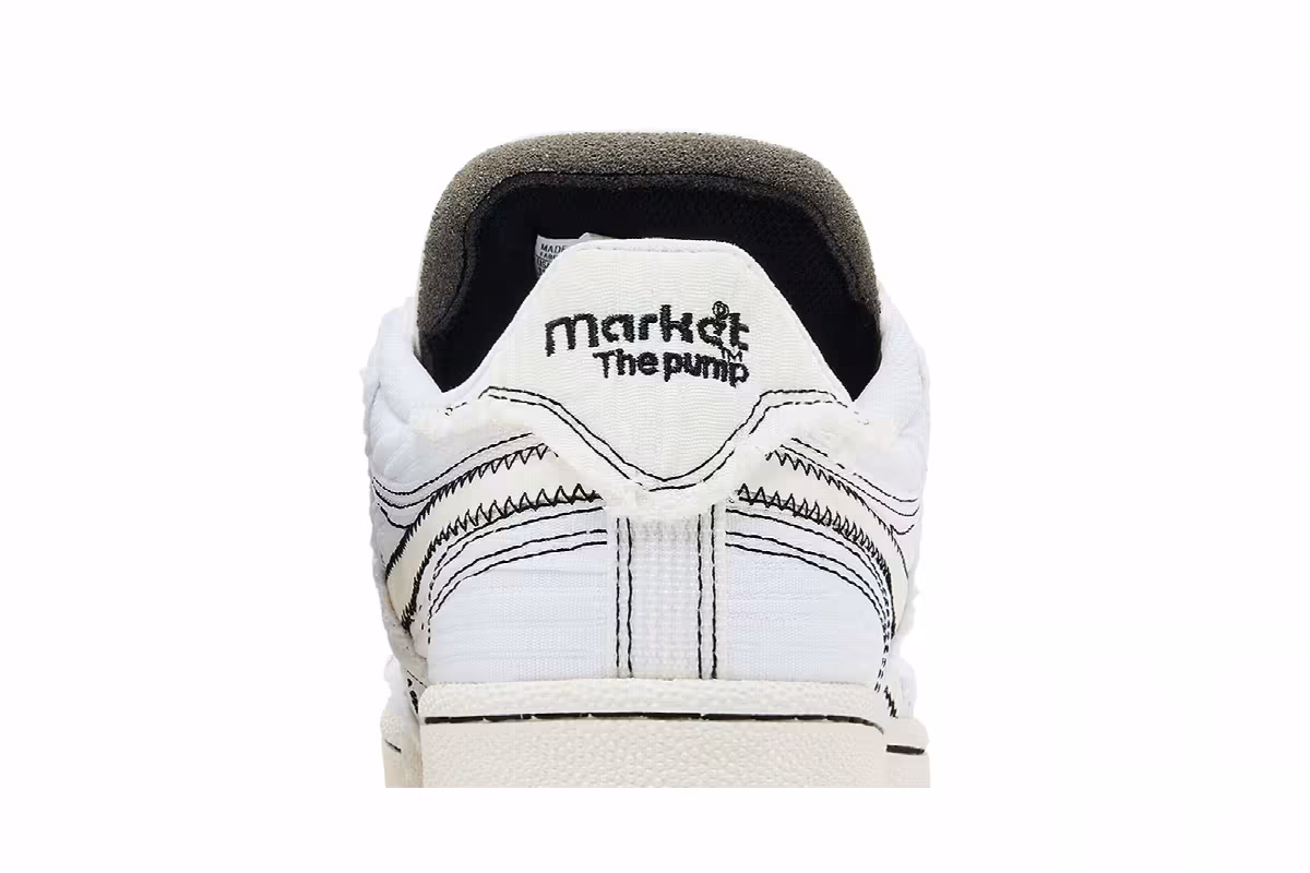 Market x Reebok Club C 85 Pump Chalk Black, view 8