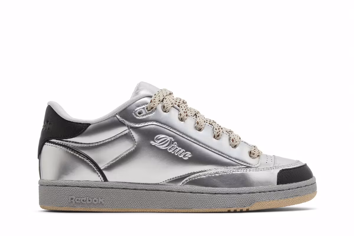 DIME x Reebok Club C Bulc Metallic Silver, view 2
