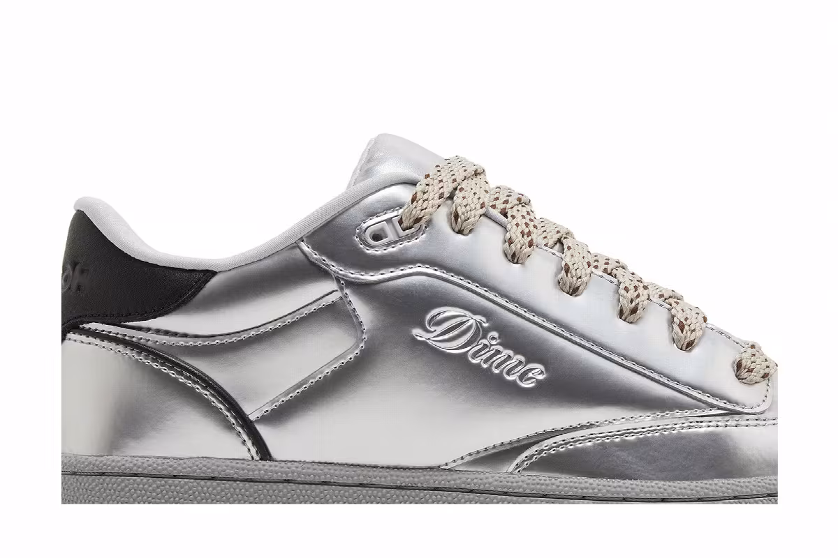 DIME x Reebok Club C Bulc Metallic Silver, view 3
