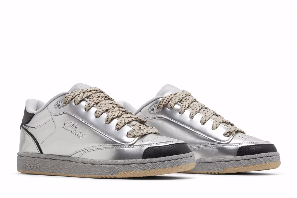 DIME x Reebok Club C Bulc Metallic Silver, view 9