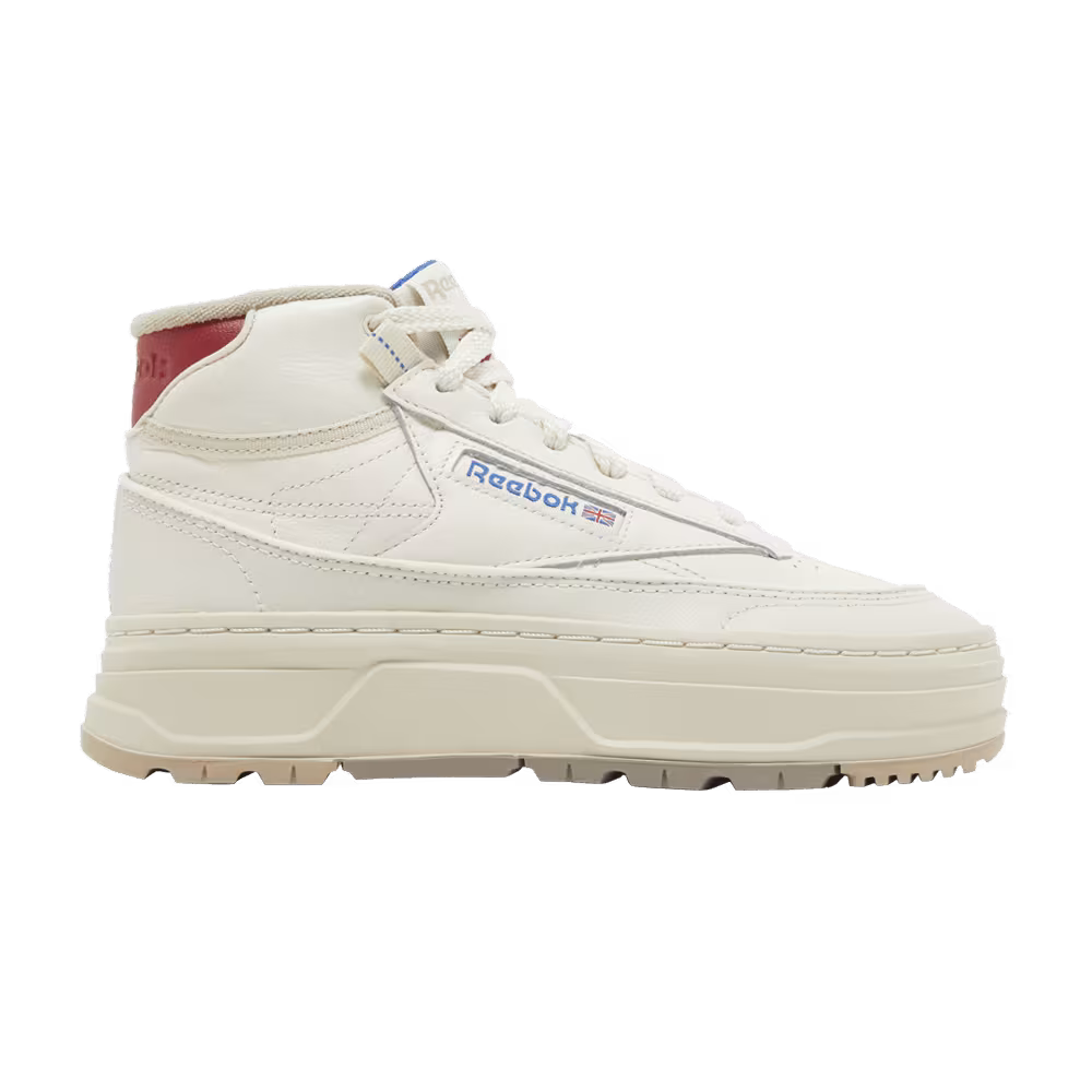 Reebok Women's Club C Geo Mid Chalk Flash Red